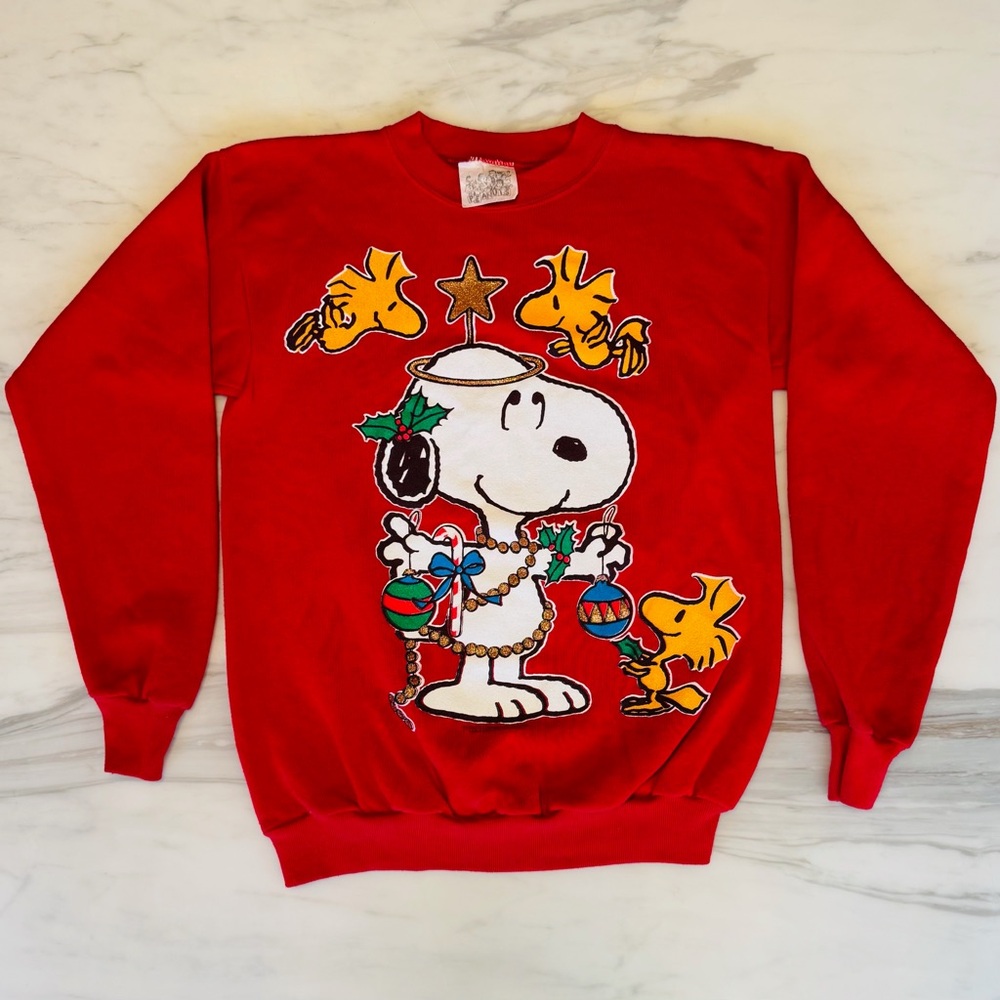 Rare Peanuts Christmas Holiday Sweater in red